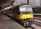 Class 47 at Edinburgh Waverley fitted with a snow plough - 1988.