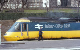 Class 43 and driver at Edinburgh Waverley 1986.