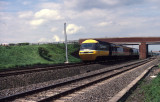 Class 43193  YORKSHIRE POST approaching Thirsk at 125mph 1987.