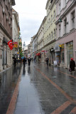 Ferhadija Street leads from the Ottoman old town with the mostly 19th Century Austro-Hunarian city