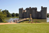 The entrance to Bodiam Castle is across a bridge on the north side