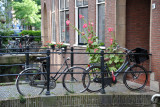 Bicycles parked on a canal bridge, Kromme Nieuwegracht 41, Utrecht