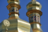 Detail of the onion domes of Uspensky Cathedral, Lavra Monastery