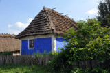 1892 house painted blue from Kadyjivtsi village in Kamianets-Podilskyi district, Khmelnytska Region 