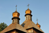 Wooden onion domes, Church of St. Michael the Archangel, Dorogynka