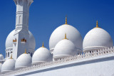 Sheikh Zayed Mosque - white marble against a blue sky