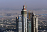Sheikh Zayed Road - U.P. Tower now dwarfed by its neighbor, a copy of Big Ben