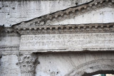 Part of the ancient Latin inscription of the Porta Borsari