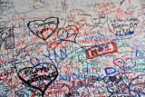 Graffiti left by lovers at the House of Juliet