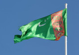 The flag of Turkmenistan