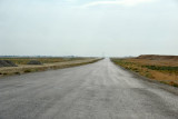 The desolate road between Ashgabat and Mary