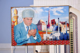 The man himself, Hajji Gurbanguly, with his mosque and historic sites of Turkmenistan