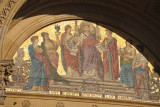 Mosaic over the main entrance of the Birmingham Council House - Municipality hands Power to Law and Stability to Liberty