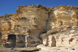 The cliffs of Kourion with niches carved out by the ancient inhabitants