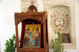 Outside the monastery church, Omodos