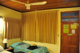 Guest room of the Jaguar Inn, Tikal