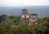 The two main pyramids of Tikals Gran Plaza (Temple I & II) from the top of Temple IV