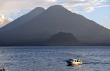 Boat inbound from Santiago on the south shore of Lake Atitlan