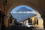 The Volcn de Agua framed beneath the Santa Catalina Arch, Antigua Guatemala