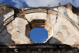 The octagonal frame of an upper window at La Recoleccin, Antigua Guatemala