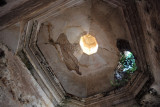 Inside looking up at the sole surviving vault, not completely intact however