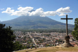 Volcan de Agua looming large to the south of Antigua Guatemala