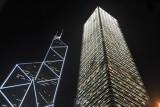 Bank of China Tower and the Cheung Kong Center, Hong Kong at night