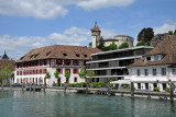 Arriving in Schaffhausen by boat from Stein am Rhein