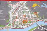 Map of the old city of Schaffhausen on the north bank of the Rhine