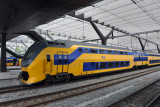 Double decker train on the main line between Amsterdam and Rotterdam
