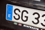 Old-style Spanish license plate - SG (Segovia)