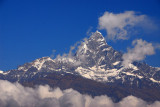 Machhapuchhare with some low clouds