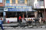 Butcher shop with waiting customers