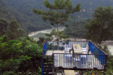 Rest stop at a restaurant overlooking the Trisula River