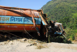 Wrecked truck, Nepal
