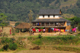 Traditional Nepali farmhouse, between Pokhara and Damauli