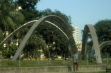 Sculpture along New Airport Road at the Zia Colony Gate