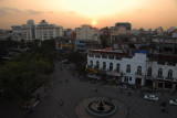 Roundabout at the north end of Hoan Kiem Lake where Pho Le Thai To meets Pho Dinh Tien Hoang and Pho Hang Ngang