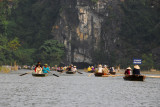 Tourist boats on the Ngo Dong River, Tam Coc (Ninh Binh)