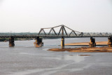 Long Bien Bridge over the Red River, Hanoi, seen from the Chuong Duong Bridge