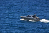 Silver speedboat cruising off Bronte Beach, Sydney