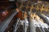The interior of Sagrada Famlia is still very much a work in progress