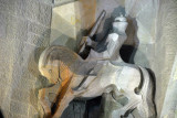 Equestrian figure of Longi spearing the church, representing the Body of Christ