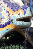 Gaudí's famous multicolored mosaic dragon, Güell Park