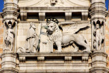 The Doge kneeling before the Lion of St. Mark, tympanum of the Doges Palace