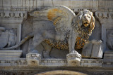 Lion of St. Mark, the symbol of Venice, over the Scala dei giganti, Doges Palace