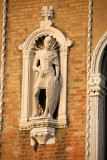 Venetian Renaissance statue on the faade of the Palazzo Loredan dellAmbasciatore