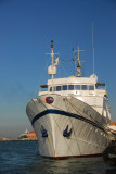 MS Monet, small cruise ship tied up along Canale della Giudecca