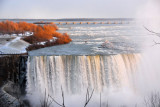 Part of Horseshoe Falls and Goat Island, Niagara River, winter