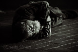 Homeless man in quadtone